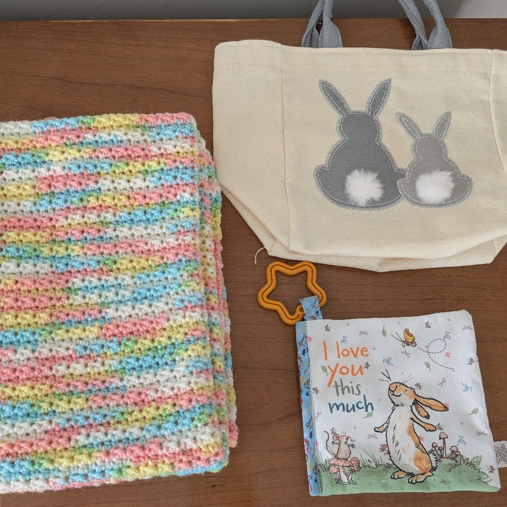 Handmade Baby Blanket Bundle | Baby Book | Afghan | Guess How Much I Love You